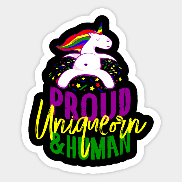 Proud Uniqeorn & Human Sticker by holger.brandt